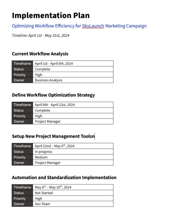 Imlementation Plan Document